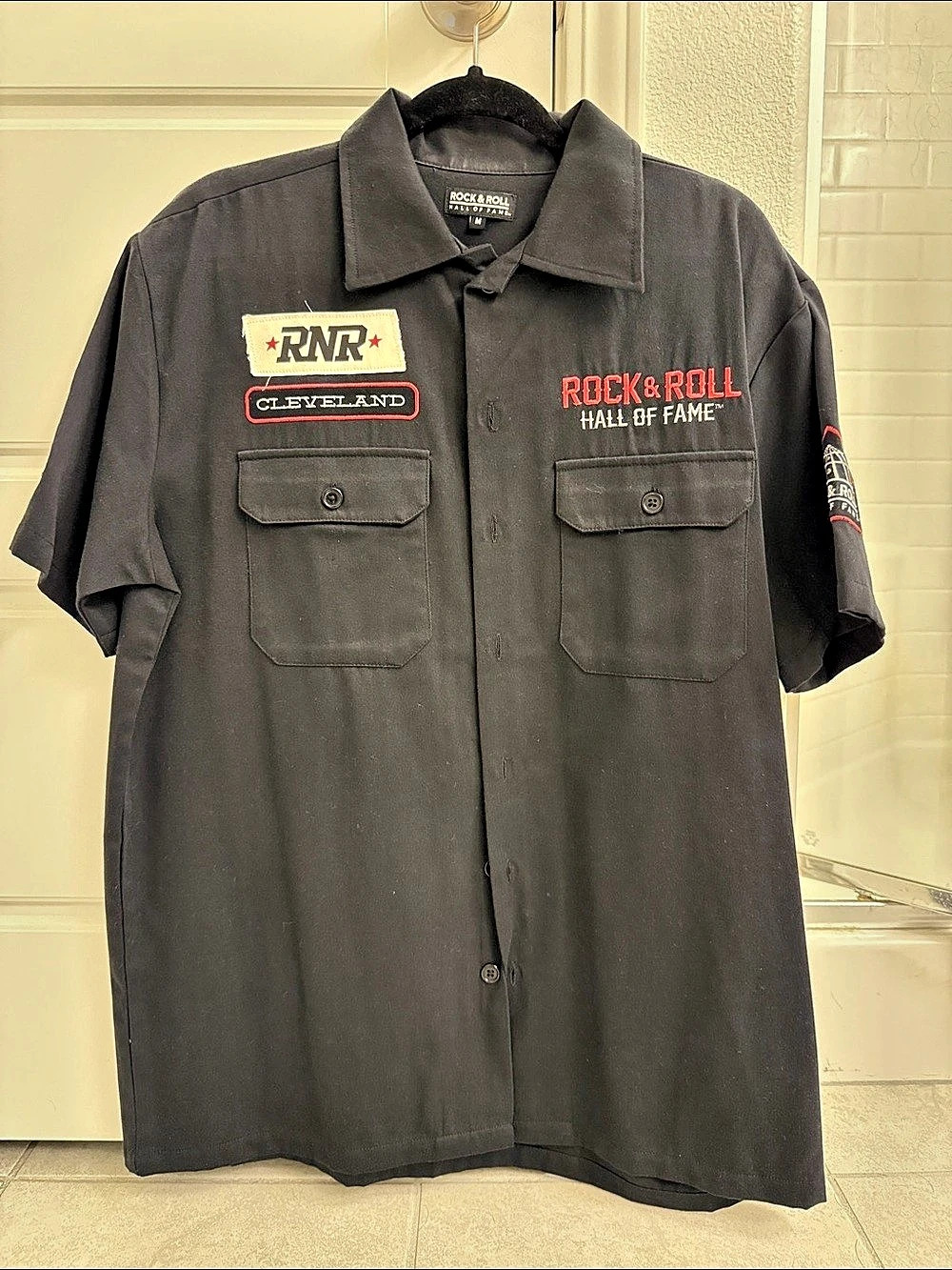 Rock & Roll Hall of Fame Cleveland Mechanic Button-Down Shirt Black